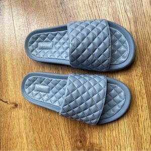 APL Quilted Slide Sandals in Gray